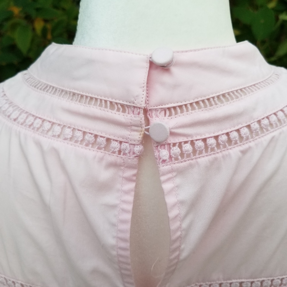 🆕️ J Crew Crocheted Lace Ruffle Top pink - Picture 4 of 7